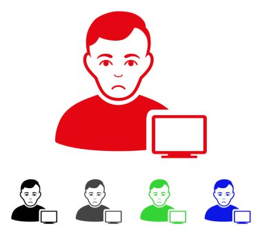 Üzgün bilgisayar yöneticisi vektör simgesi