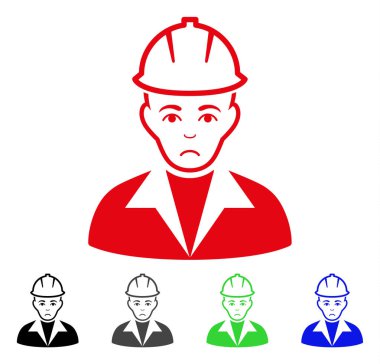 Üzgün mühendis vektör simgesi