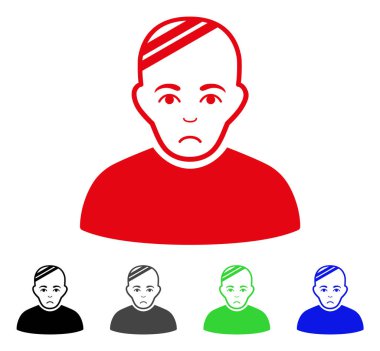 Üzücü hasta vektör simgesi