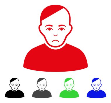 Üzücü hasta vektör simgesi