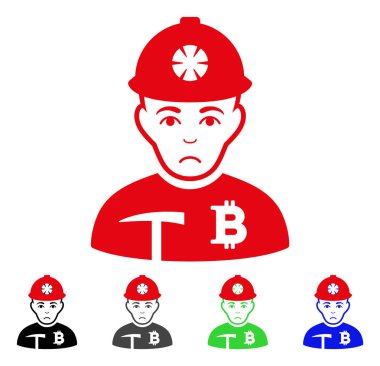Üzgün Bitcoin madenci vektör simgesi