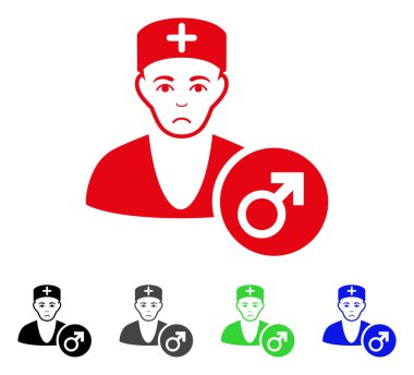 Üzgün Andrologist doktor vektör simgesi