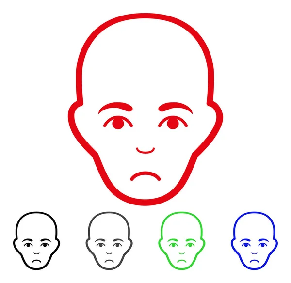 Sad Bald Head Vector Icon — Stock Vector