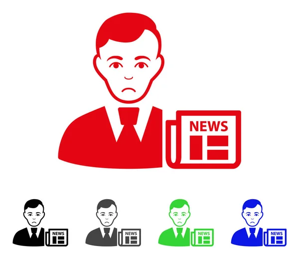Sad Businessman News Vector Icon — Stock Vector