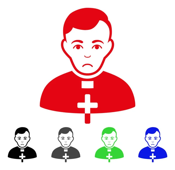 Szomorú katolikus pap Vector Icon — Stock Vector