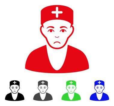 Üzgün doktor vektör simgesi