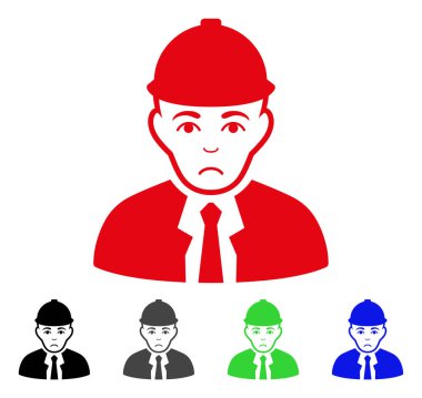 Üzgün mühendis vektör simgesi