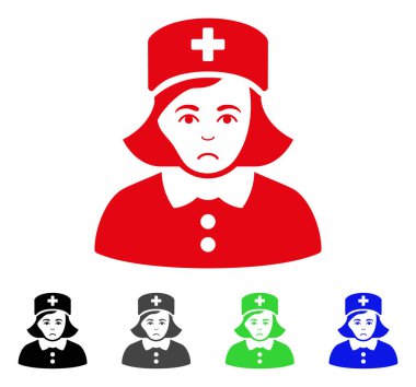 Üzgün hemşire vektör simgesi