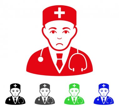 Üzgün doktor vektör simgesi