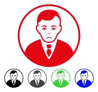 Üzgün yuvarlak beyefendi vektör simgesi