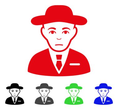 Üzgün gizli servis ajanı vektör simgesi