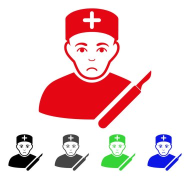 Üzgün cerrah vektör simgesi