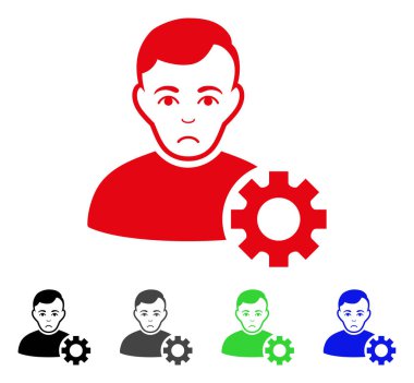 Üzgün kullanıcı seçenekleri dişli vektör simgesi