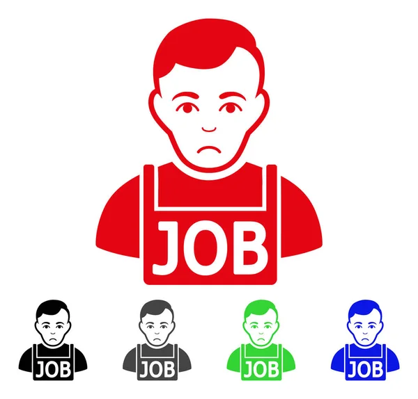 Sad Jobless Vector Ícone —  Vetores de Stock