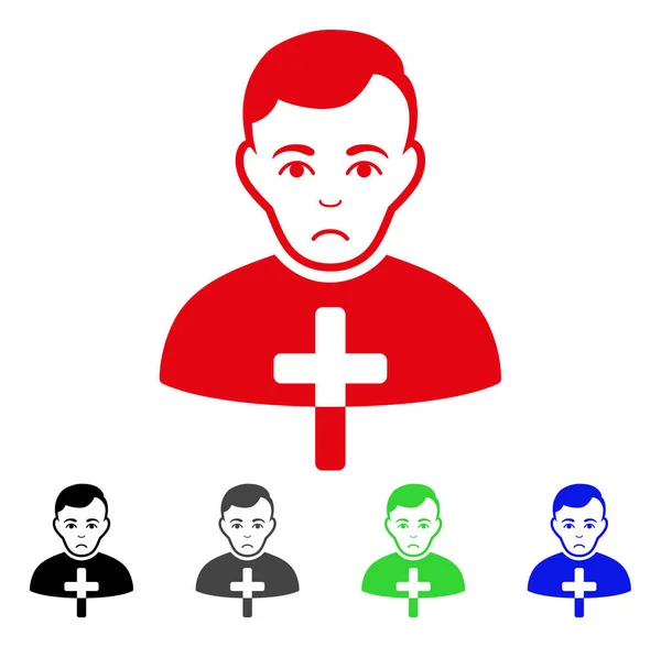 Sad Ortodoxo Sacerdote Vector Icon —  Vetores de Stock