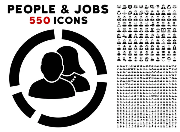 Icono de diagrama de personas con bono — Archivo Imágenes Vectoriales