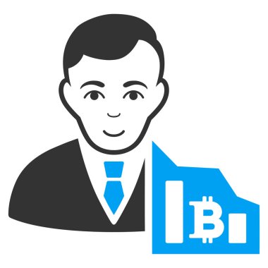 Bitcoin tüccar düz simgesi