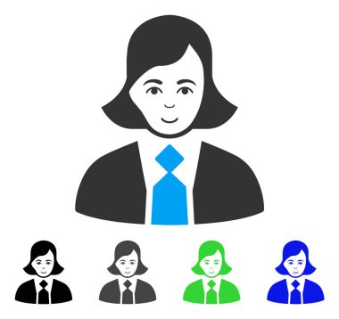 Gülümseyen iş kadın vektör simgesi