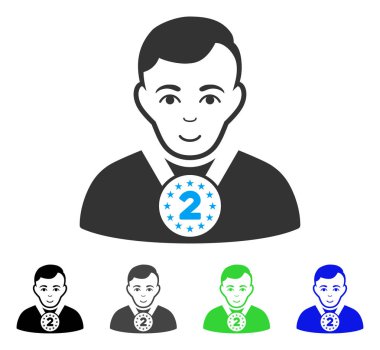 Mutlu 2nd Prizer sporcu vektör simgesi