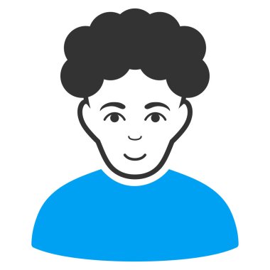 Brunet adam düz simgesi