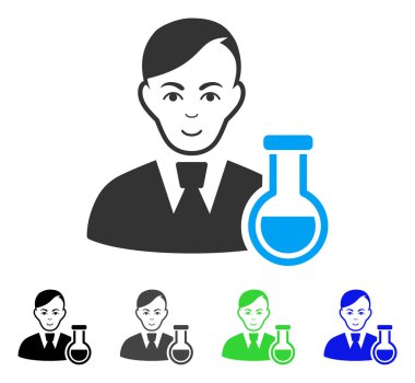 Gülümseyen kimyager vektör simgesi