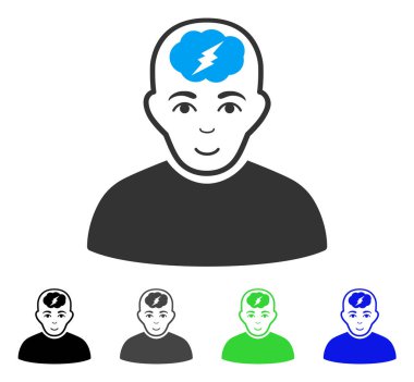 Mutlu zeki çocuk vektör simgesi