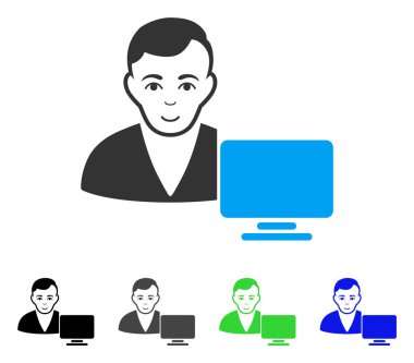 Sevinç bilgisayar kullanıcı vektör simgesi