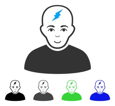 Gülümseyen akıllı çocuk vektör simgesi