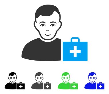 Sevinç ilk yardım adam vektör simgesi