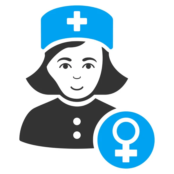 Gynecologist Lady Doctor Flat Icon — Stock Vector