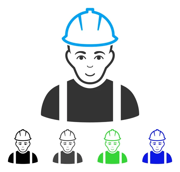 Icono del vector del contratista contento — Archivo Imágenes Vectoriales