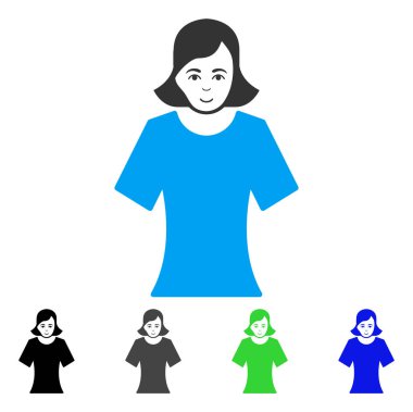 Mutlu kadın vektör simgesi