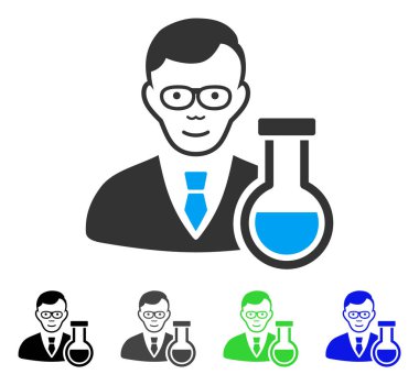 Memnun kimyager vektör simgesi