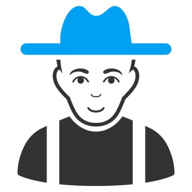 Çiftçi adam düz simgesi