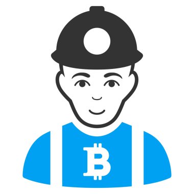 Bitcoin madenci düz simgesi