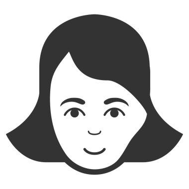 Bayan yüzü düz simgesi