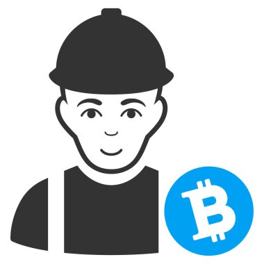 Bitcoin madenci düz simgesi