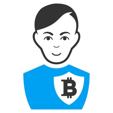 Bitcoin polis memuru düz simgesi