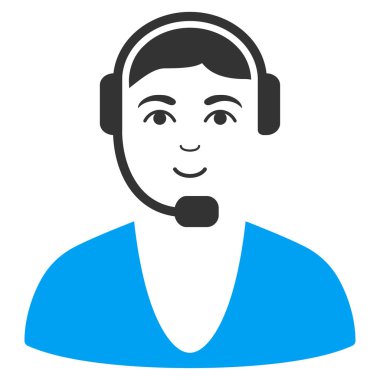 Çağrı Merkezi adam düz simgesi