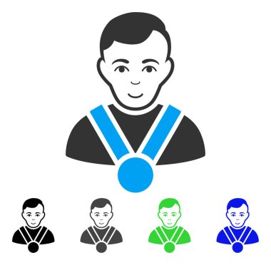 Sevindim şampiyon vektör simgesi