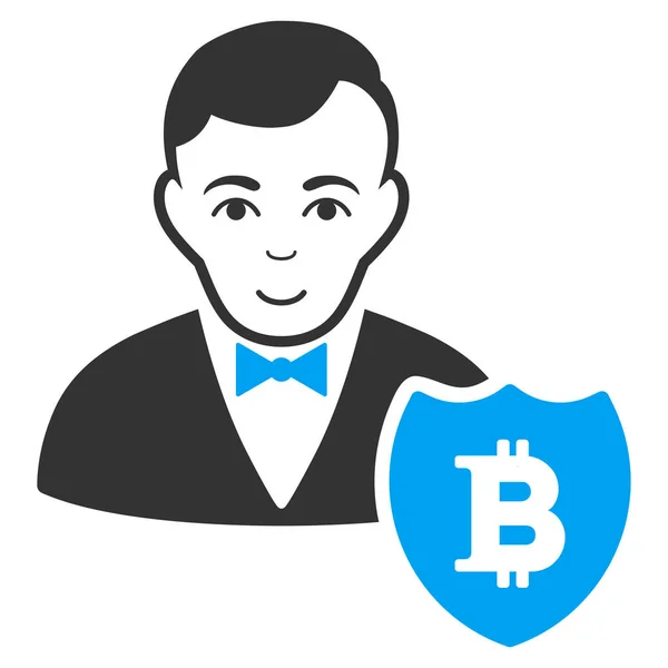 Ikona z płaskim Protector Bitcoin — Wektor stockowy