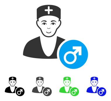 Memnun Andrologist doktor vektör simgesi