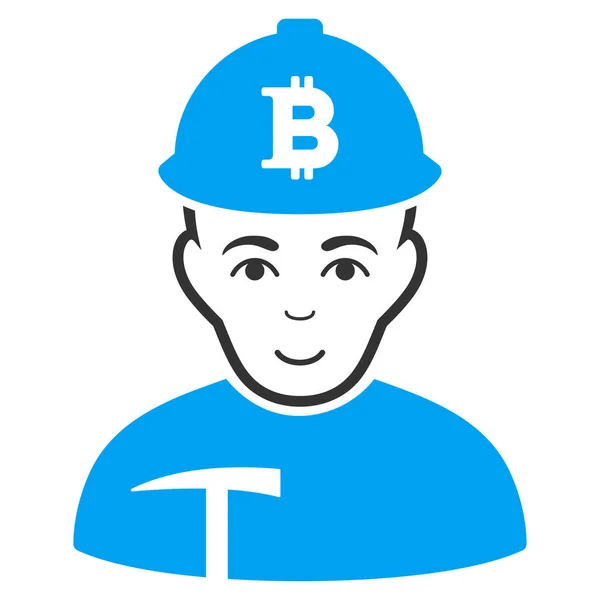 Bitcoin Miner Icono plano — Vector de stock