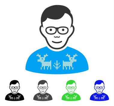 Gülen inek adam vektör simgesi