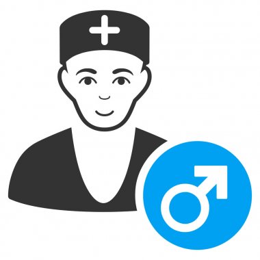 Andrologist doktor düz simgesi