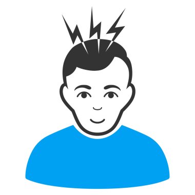 Baş ağrısı düz simgesi