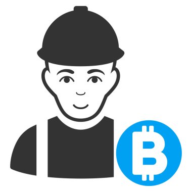 Bitcoin madenci düz simgesi