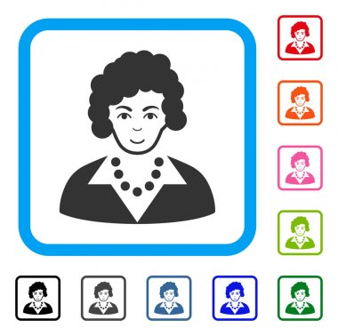 Esmer Bayan neşeli simgesi çerçeveli