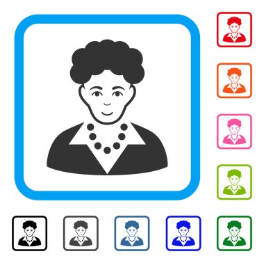 Esmer kadın çerçeveli mutluluk simgesi