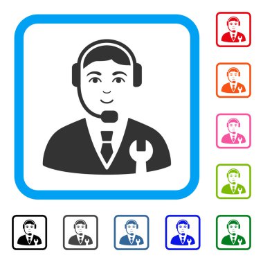 Çağrı Merkezi patron mutlu simgesi çerçeveli